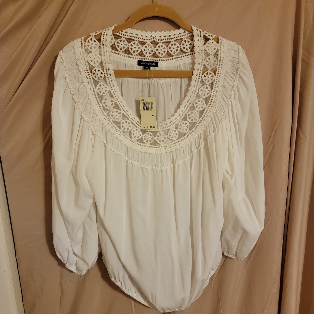 Max Edition White Blouse with Tags Size XL